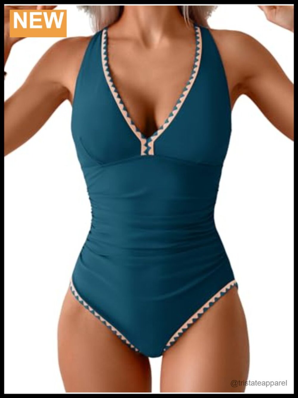 Women's One Piece Swimsuit Tummy Control Shell Stitch Bathing Suit
